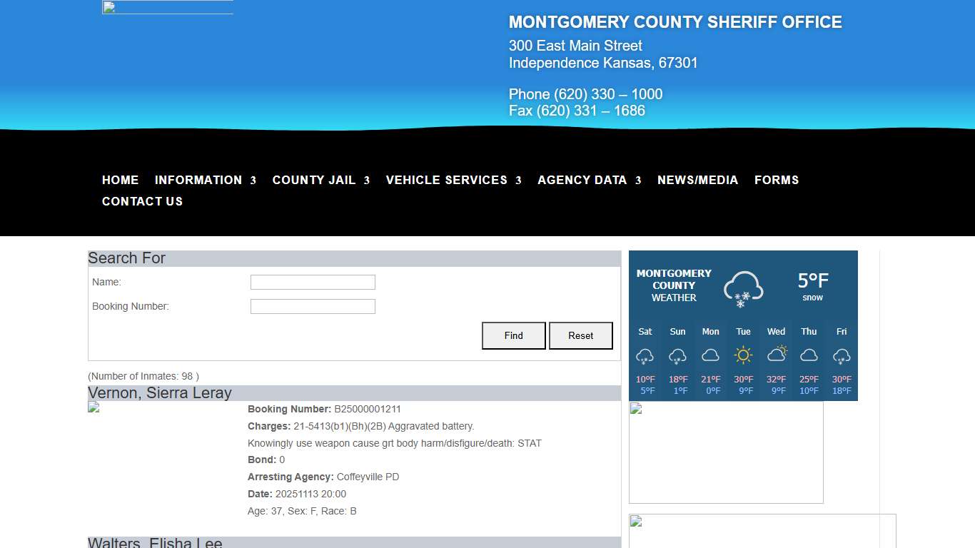 Jail Roster Montgomery County Sheriff's Office Website